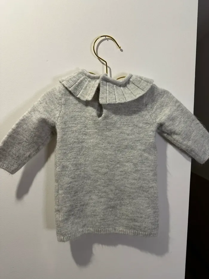 Robe pull gris clair à col kiabi 6- mois - photo numéro 3