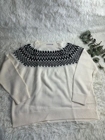 Pull jacquard écru blancheporte taille 42/44