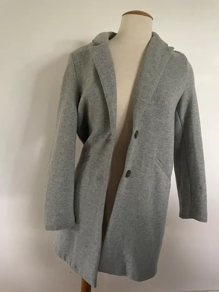 Manteau gris long 40 style feutre