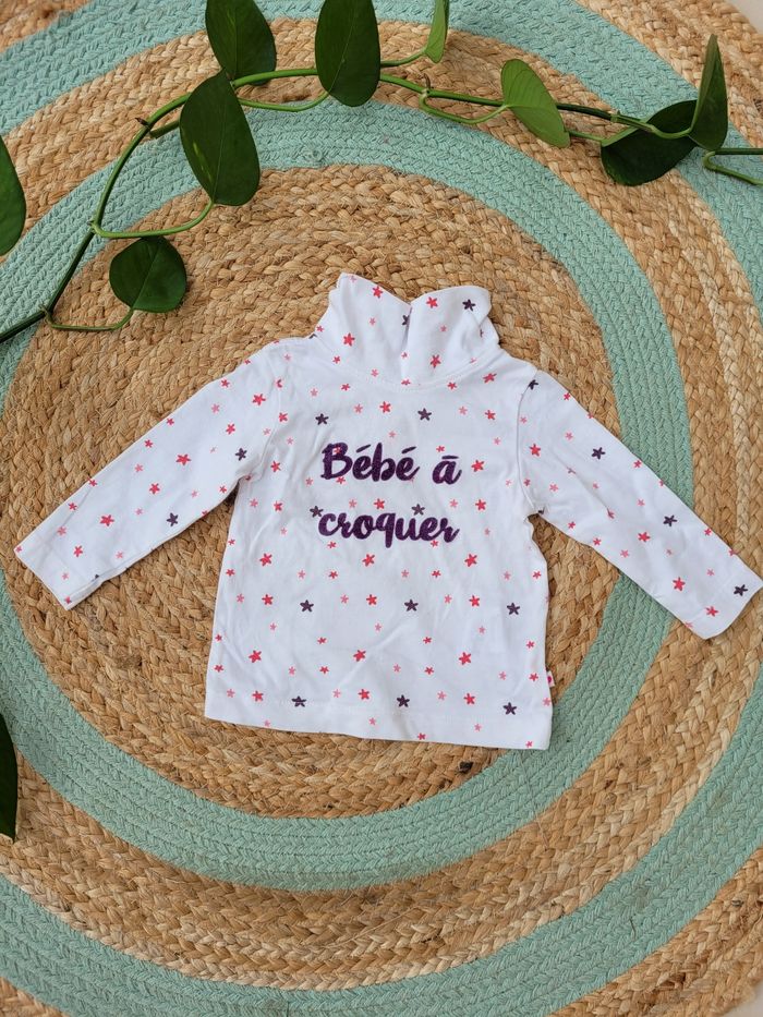Haut blanc à motifs 6 mois