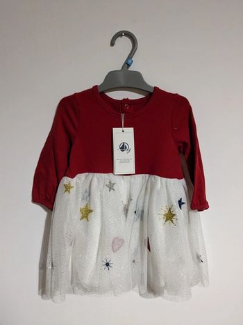 Robe rouge et tutu blanc 6 mois