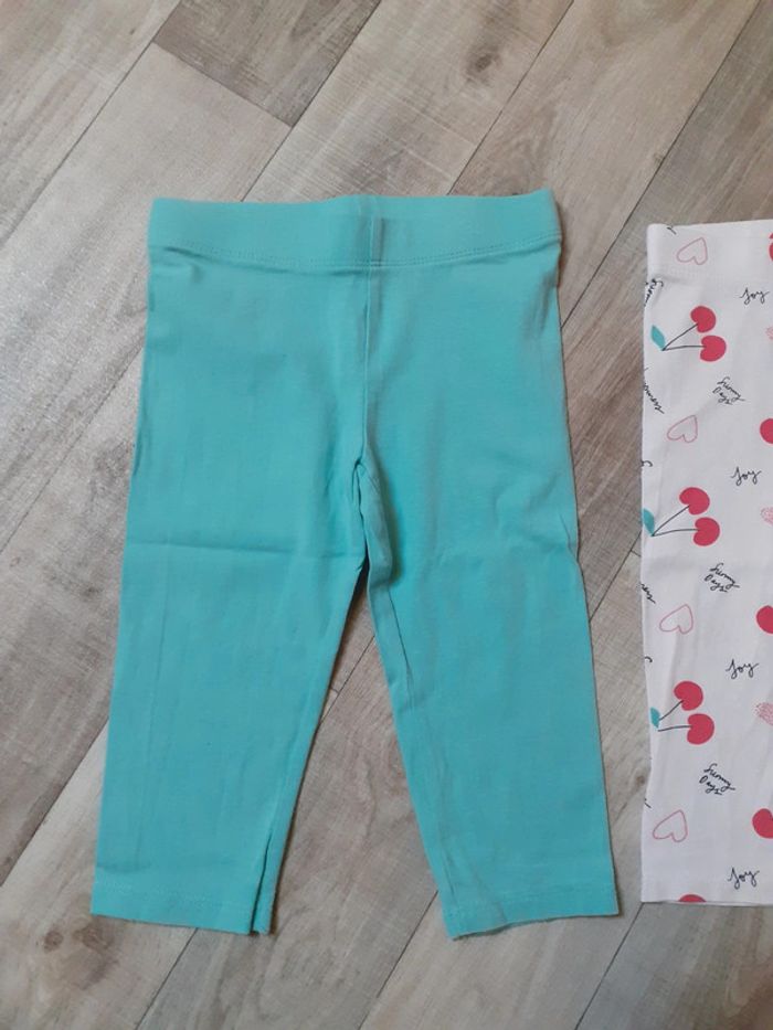 Lot 2 leggings 3/4 fille 5 ans neufs - photo numéro 2