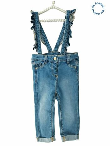 6 mois pantalon jean a bretelles tape a l oeil