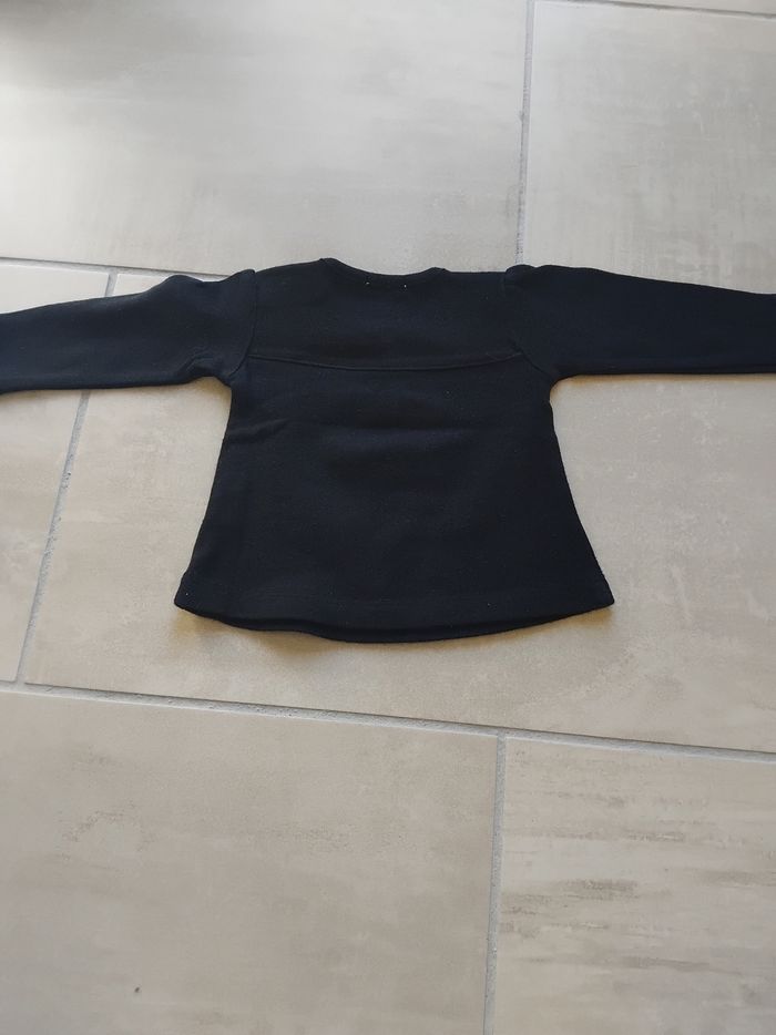 T shirt manches longues noir bébé fille 9 mois - photo numéro 5