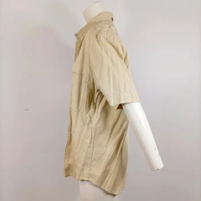 Chemise beige Sergio Tacchini vintage – 100 % coton, manches courtes L A650 - photo numéro 9