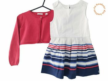 5 ans fille ensemble Okaïdi robe et gilet