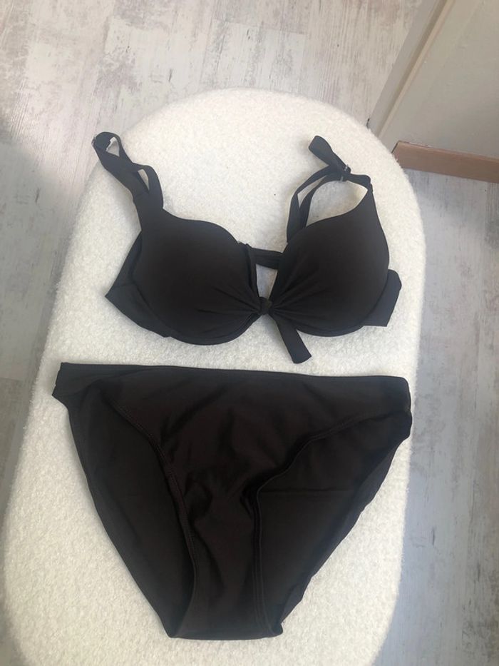 Maillot de bain 2 pièces marron taille 36