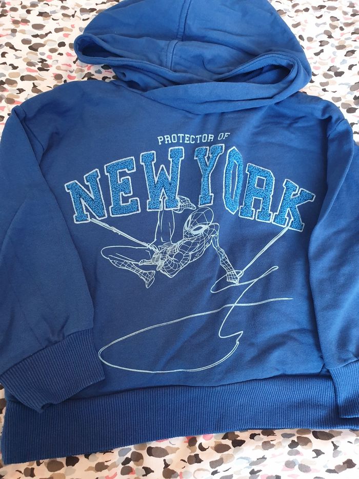 Sweat a capuche bleu spiderman 4 ans - photo numéro 2