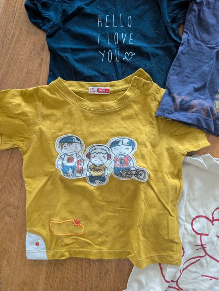 Lot de 5 tee-shirt manches courtes garçon 12 mois - photo numéro 2