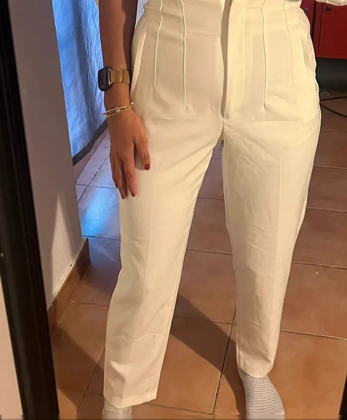 Pantalon chic blanc - neuf - Zara - taille XS