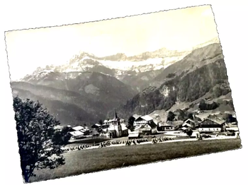 Carte postale ancienne Crest-Voland (Savoie) Vue générale et le Mont Charvin
