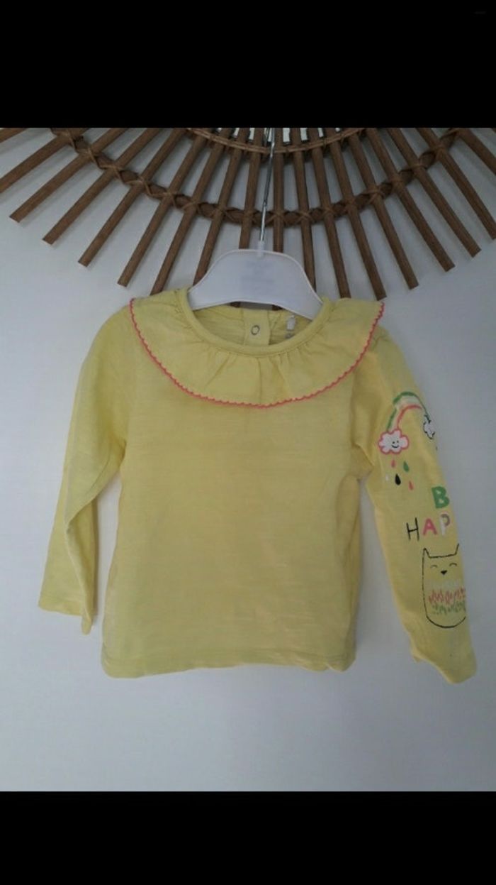 Tee-shirt ML jaune orchestra 18 mois