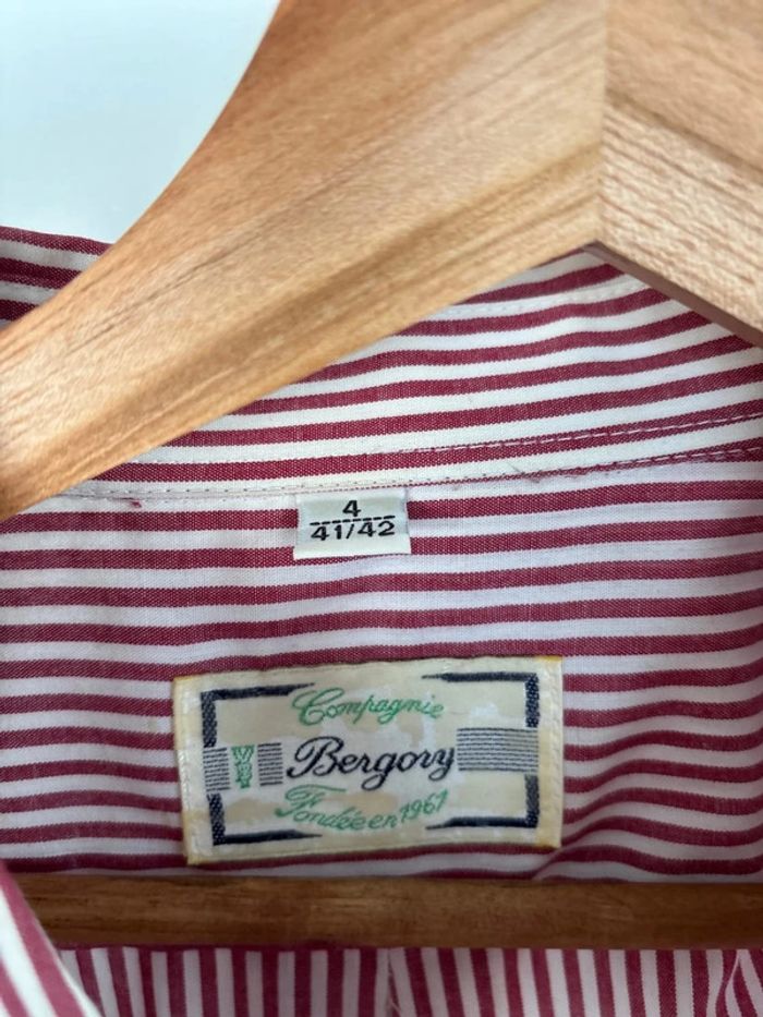 Chemisette à rayure bordeaux et blanche taille L - photo numéro 2