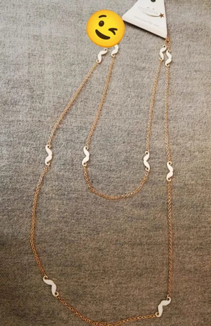 Collier Double rangs Moustache neuf