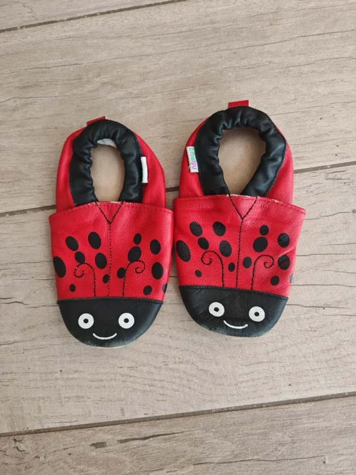 Chausson en cuir souple coccinelle - photo numéro 3