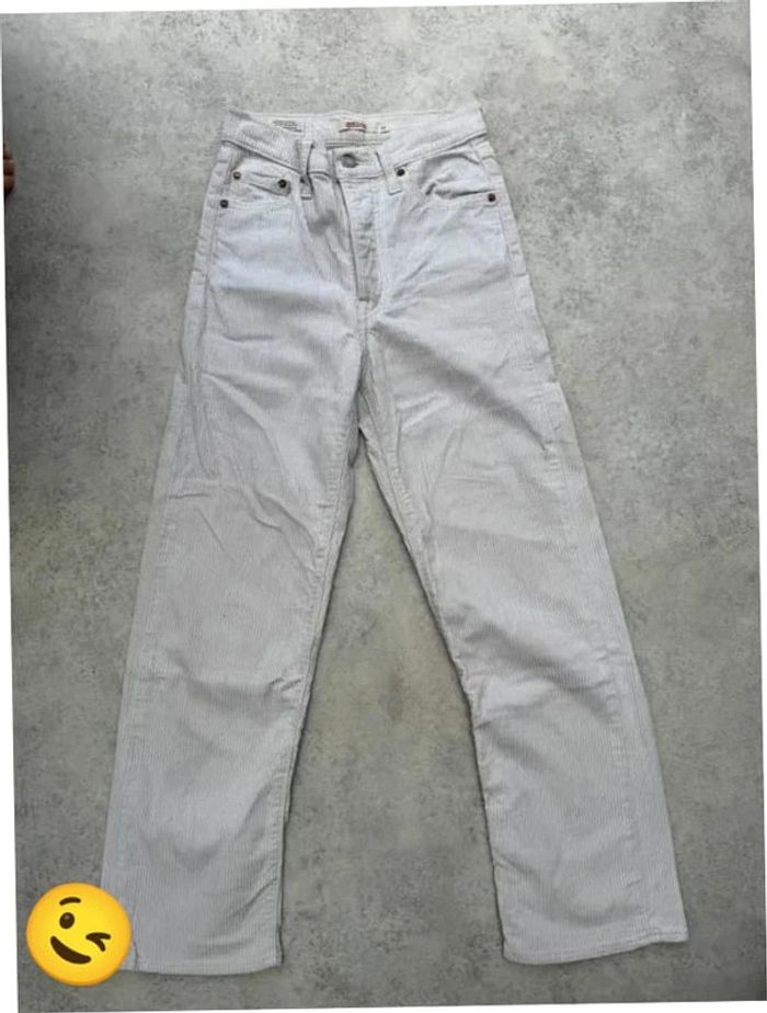 Jeans Levi's W25 FR34 L27 coupe droite blanc Femme women pan585b - photo numéro 3
