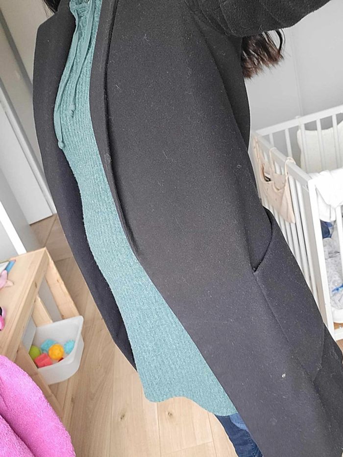 Manteau trench mi-long noir hiver Missguided - photo numéro 2