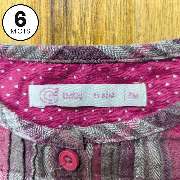 Chemise manche longue à carreaux - bébé fille 6 mois - photo numéro 3