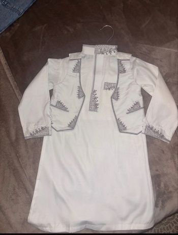 Khamis garçon 2 ans blanc tenue traditionnelle