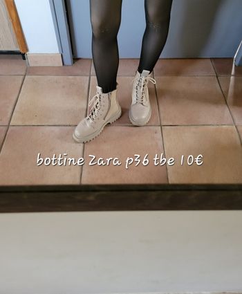 Bottine beige simili cuir