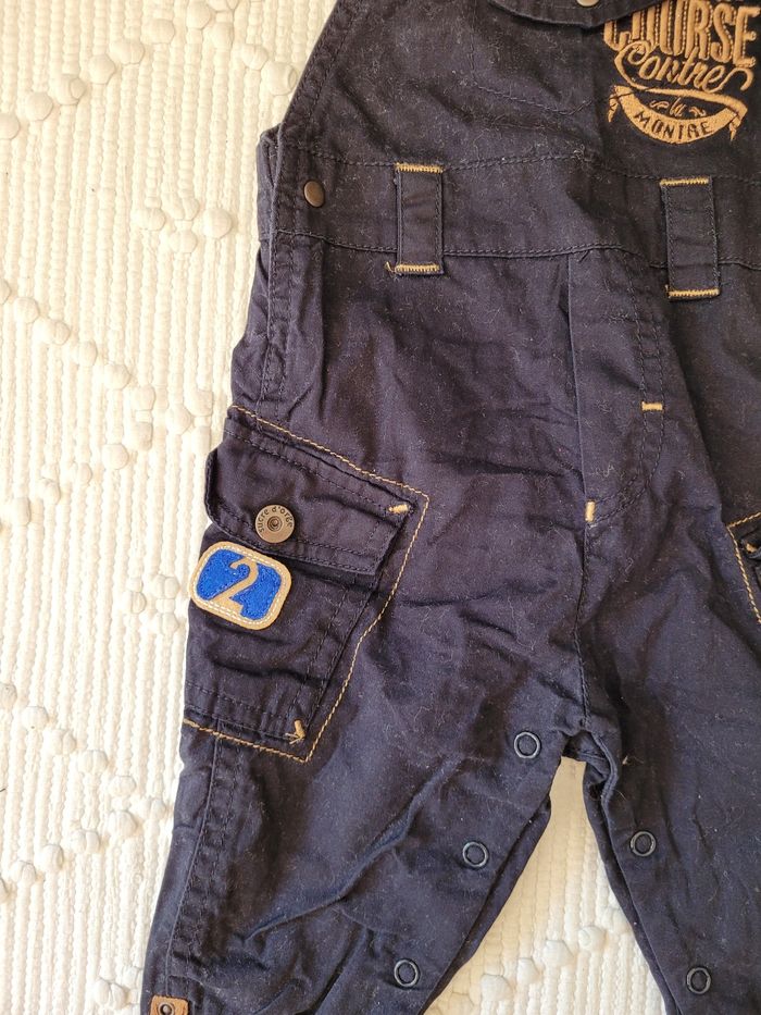 Salopette bleue marine bébé garçon 6 mois sucre d'orge - photo numéro 3