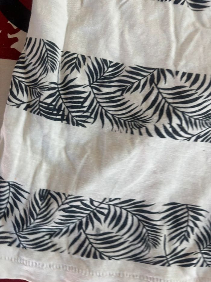 T-shirt Livergy taille S/M blanc liserés noir motif jungle - photo numéro 6