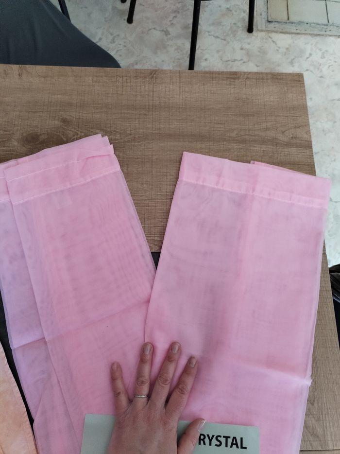 1 rideau voilage rose 1m50 neuf - photo numéro 4