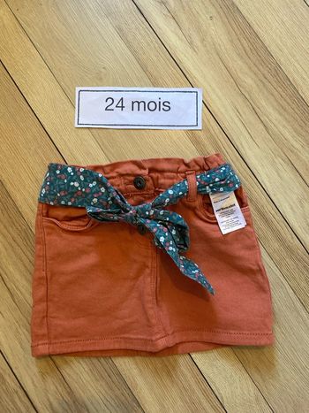 Jupe en jean ceinture tissu