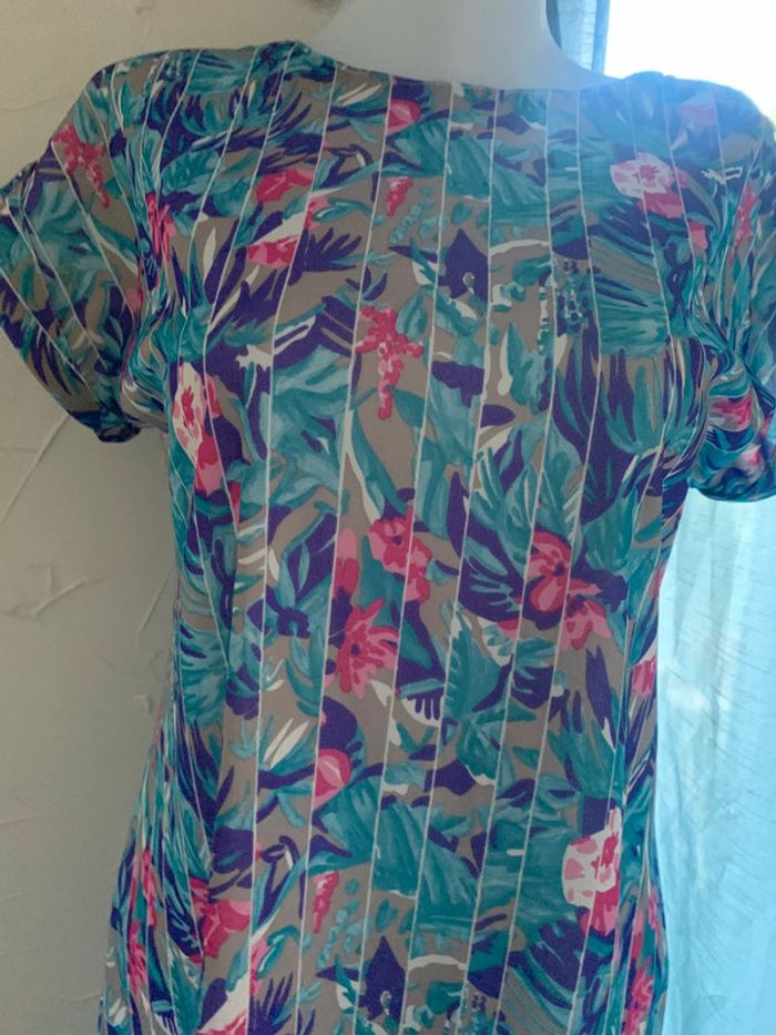 Robe fleurie vintage taille 40 manches courtes - photo numéro 6