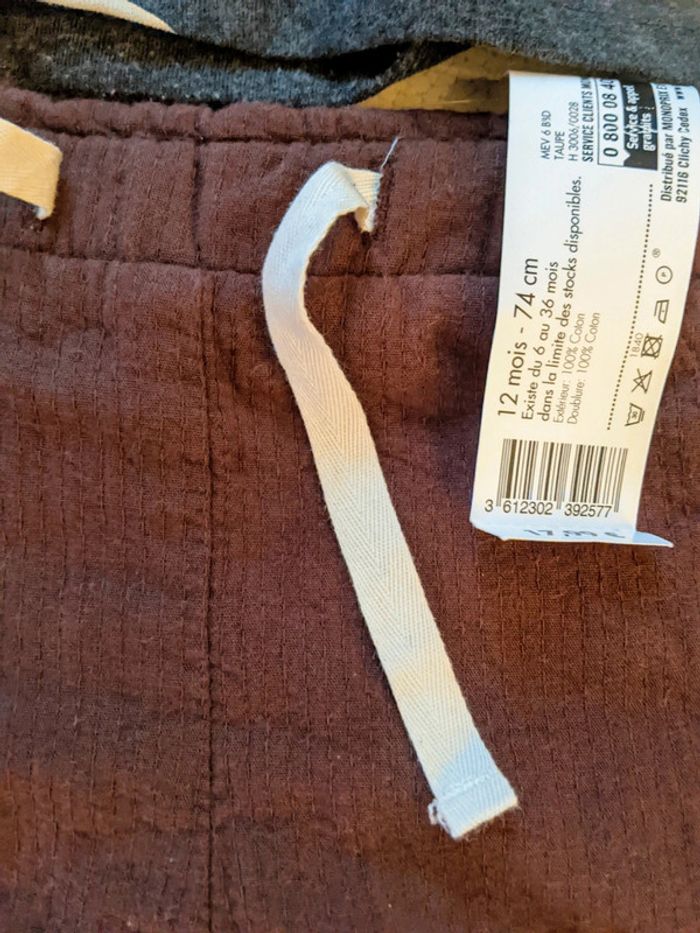 Ensemble pantalon tee shirt raton laveur 12 mois 74 cm neuf - photo numéro 2