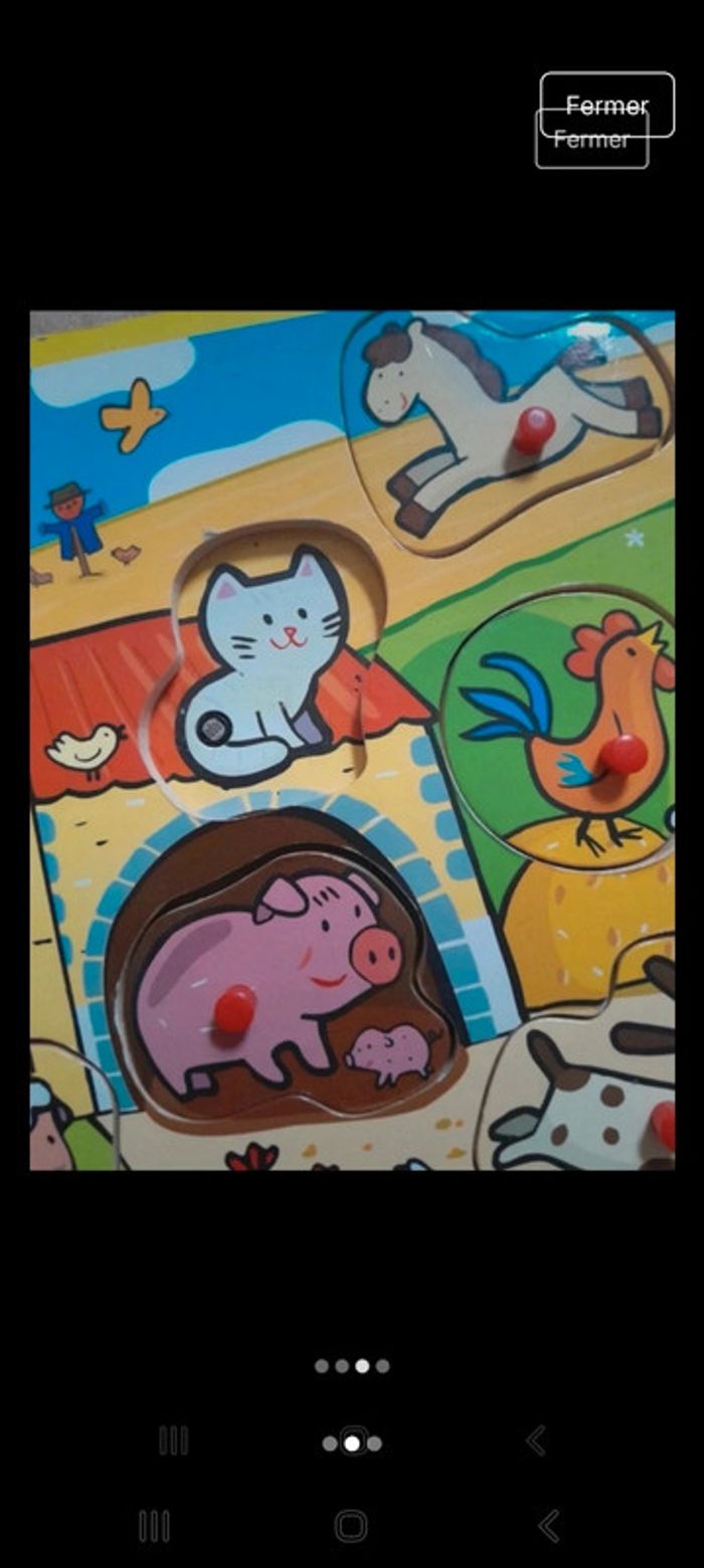 Puzzle en bois Janod avec son d'animaux 💞 - photo numéro 2