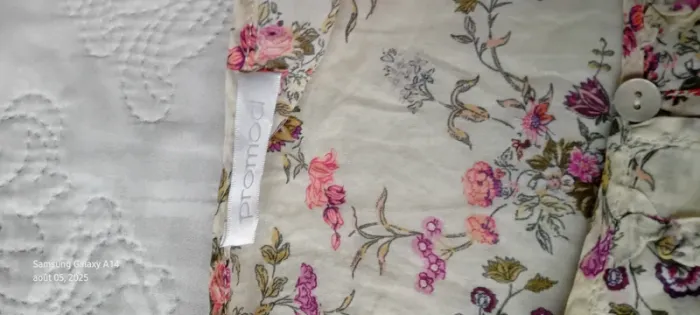 Blouse légère manches 3/4 motif fleurs esprit bohème beige femme 38 promod - photo numéro 11