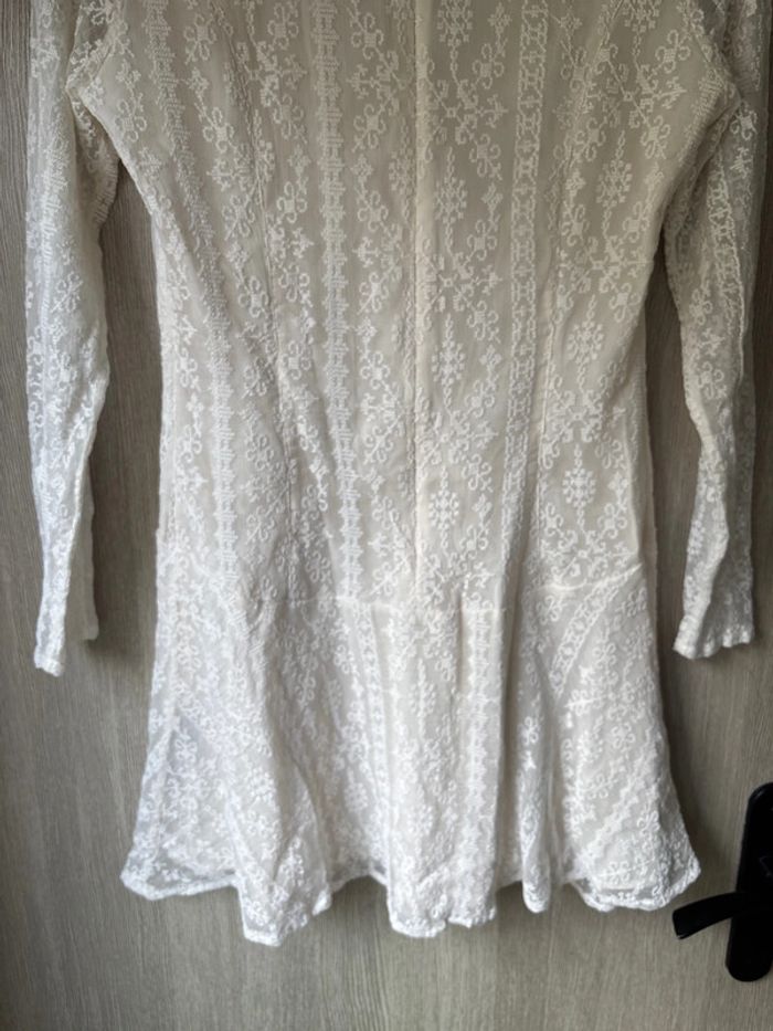 🤍 sublime robe en soie écru style bohème effet dentelle - Ikks - T40 - photo numéro 8