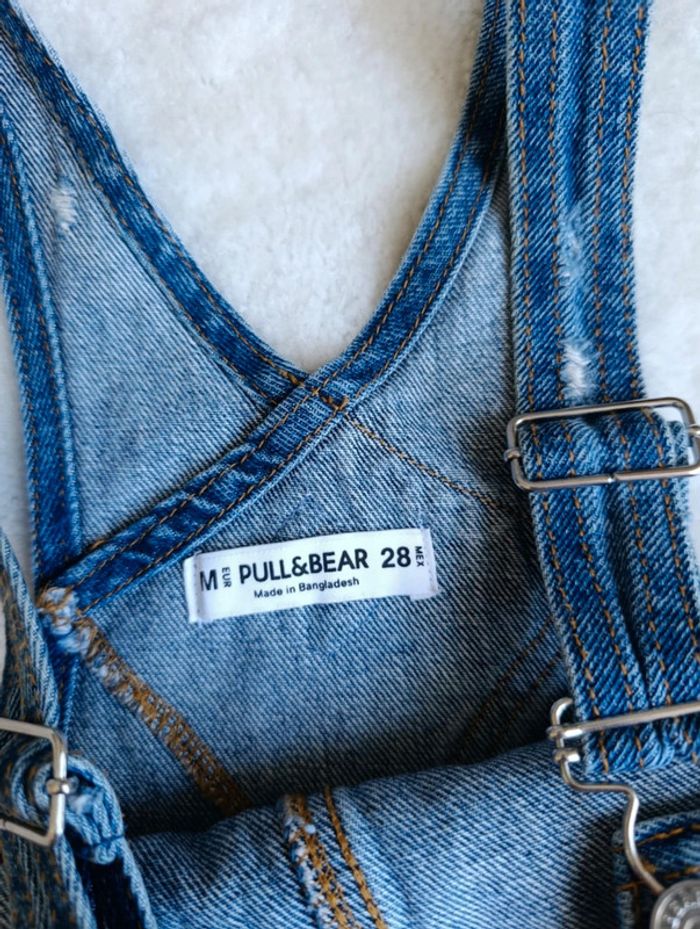 Robe courte salopette Pull & Bear M bleu 100% coton - photo numéro 8
