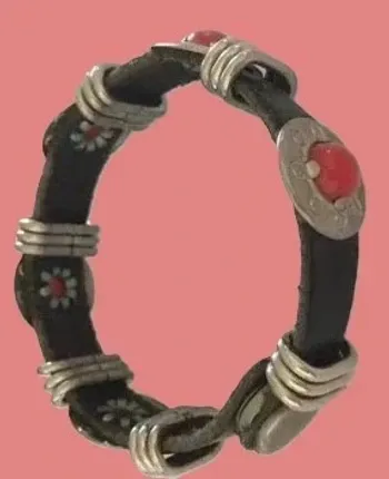 Bracelet Femme Chic Noir Rouge  Comme Neuf