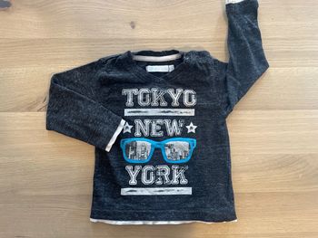 T-shirt manches longues noir et blanc gémo 18 mois