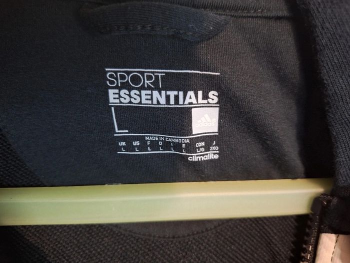 Sweat à capuche zippé adidas noir vintage - taille L - photo numéro 7