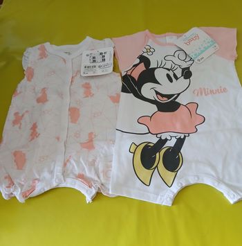 lot 2 barboteuse combishort fille disney 54 cm 1 mois 