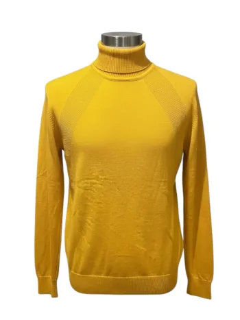 Pull col roulé Macidman Exclusive jaune homme Taille XXL Neuf