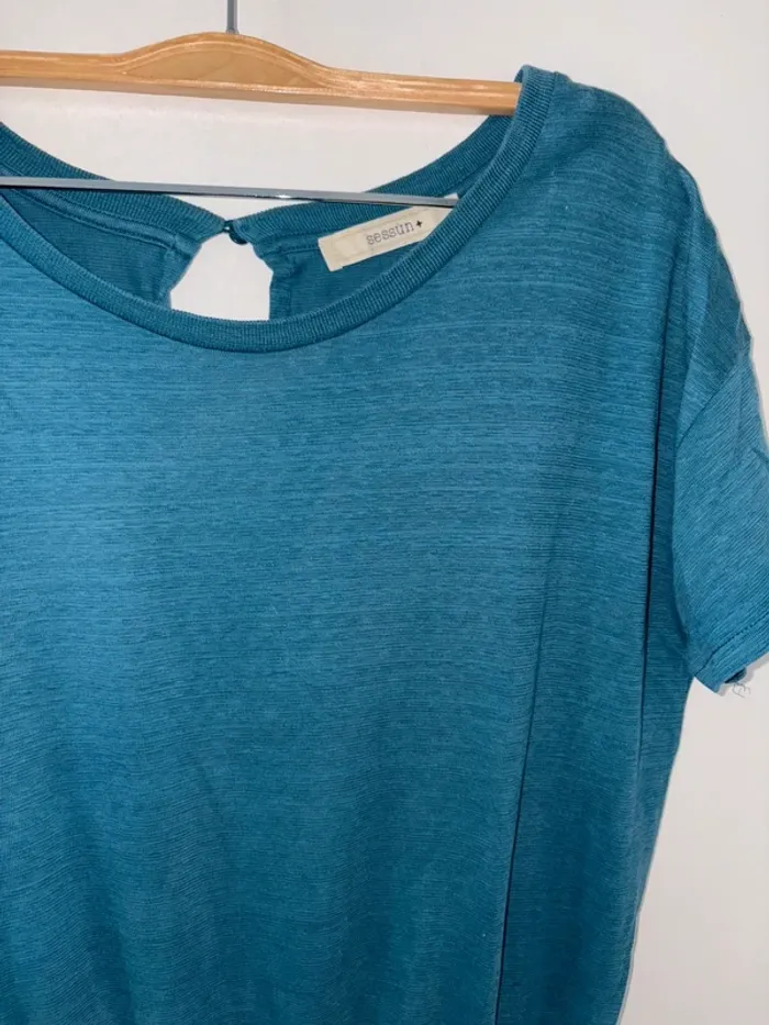 Combi short femme taille S Sessùn bleu turquoise en très bon état - photo numéro 3