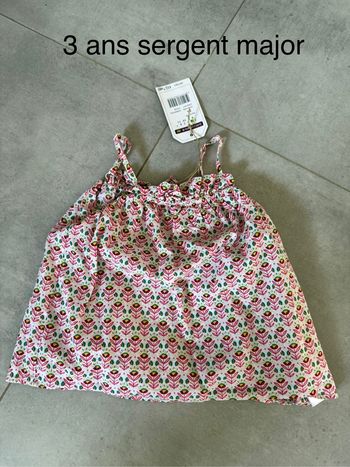 Débardeur fleuri sergent major 3 ans neuf