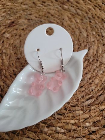 Boucles d oreilles Haribo rose