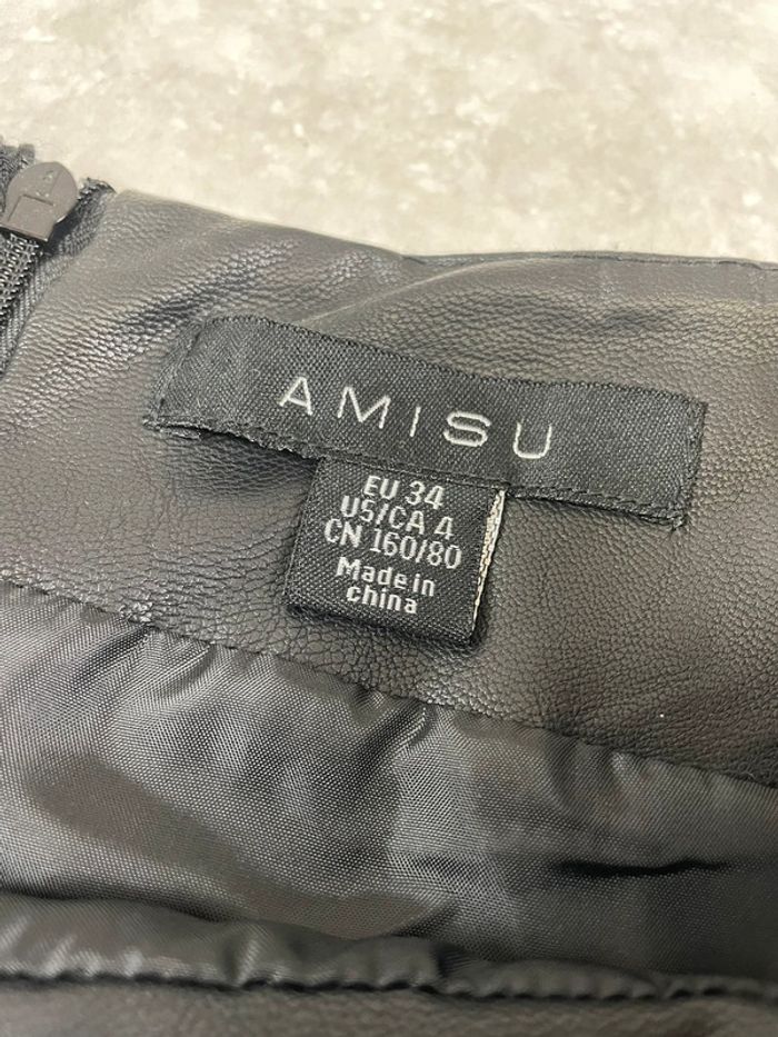 Mini jupe droite en simili cuir cloutée 34 - photo numéro 3