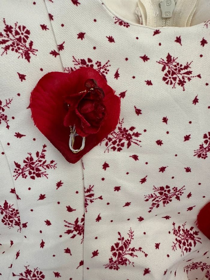Robe de cérémonie fille blanche et rouge - photo numéro 4
