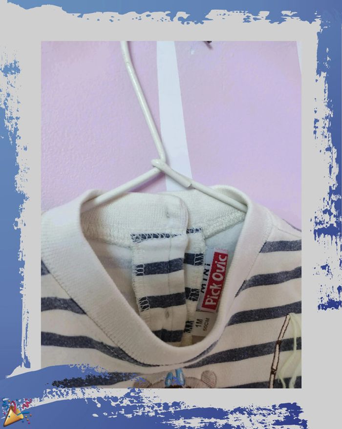 T-shirt 1 mois Mini pick ouic - photo numéro 2