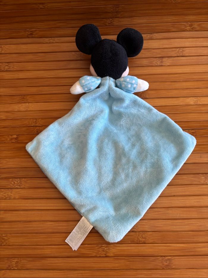 Doudou plat Mickey bleu pois blanc Disney nicotoy - photo numéro 3