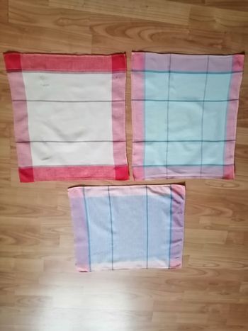 lot de 3 serviettes de table à carreaux