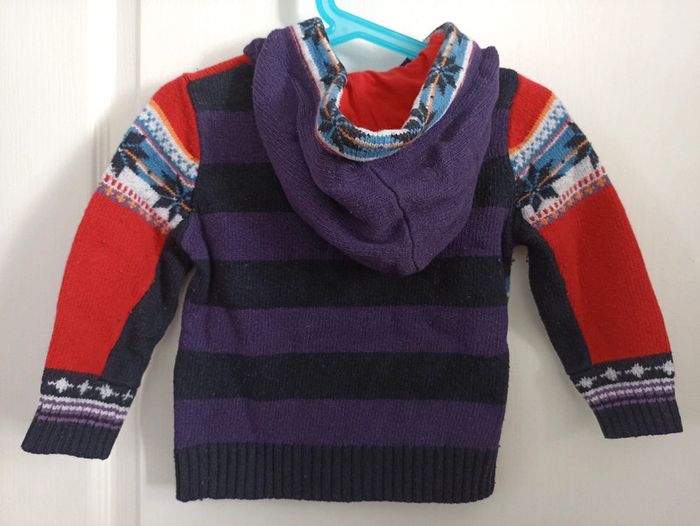 Gilet zip flocons laine catimini 2 ans - photo numéro 3