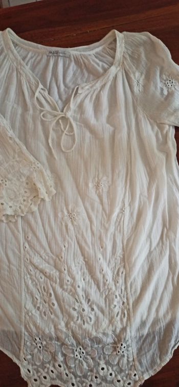 Tunique blanche bohème brodée vintage