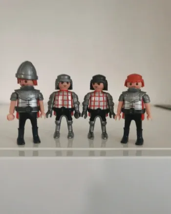 Playmobil lot personnage chevalier rouge et gris